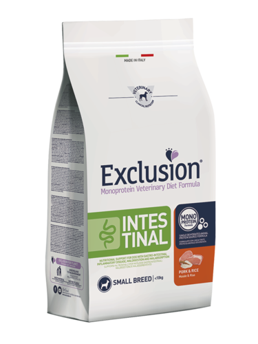 EXCLUSION INTESTINAL ADULT SMALL BREEDS MAIALE E RISO SACCO 7 KG