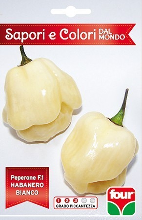 Four Blumen Seme Di Peperone Piccante F.1 Habanero  Bianco