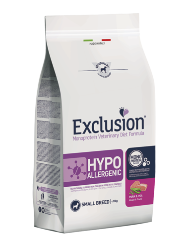 EXCLUSION ADULT HYPOALLERGENIC SMALL BREEDS MAIALE E PISELLI SACCO 2 KG