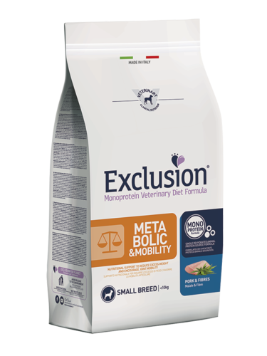 EXCLUSION METABOLIC & MOBILITY ADULT SMALL BREEDS MAIALE E FIBRE SACCO 2 KG
